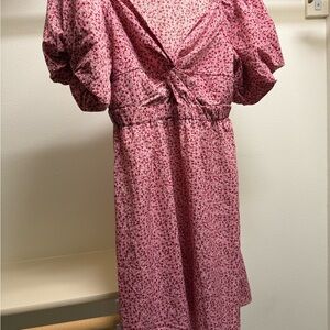 Elegant Strapless Pink Floral Dress